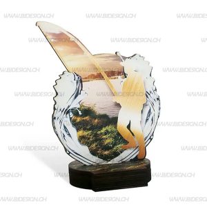 WOOD FISHING TROPHY